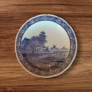 Delft Blue and White Signed Decorative Large Plate